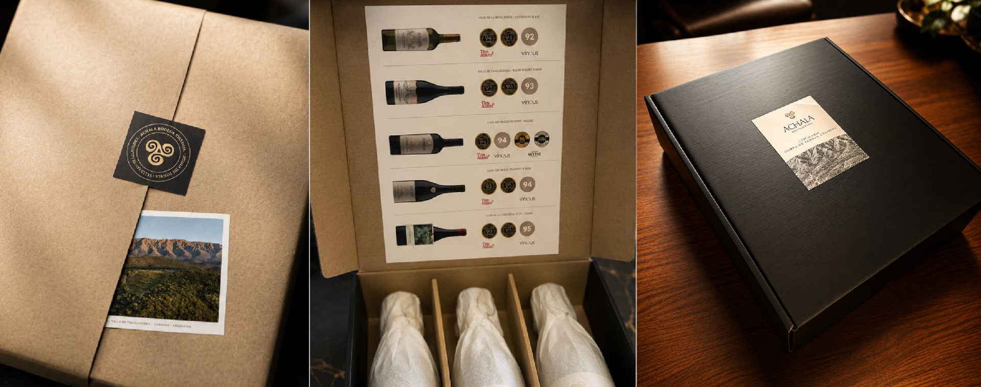 Colección Achala — Valle de Traslasierra, Clos del Molle Ingrato Malbec y Syrah, y estuche oficial